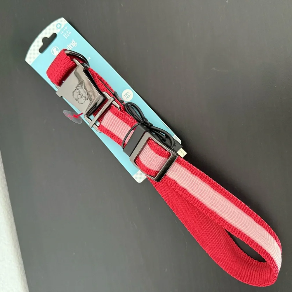 Country Living by Silver Paw Light Up Dog Collars, LED USB Rechargeable M